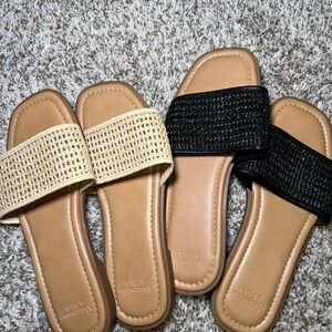 2pk Abercrombie Sandals - Black and Tan